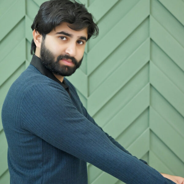 Navy blue Ribbed Full-Sleeve Polo Shirt